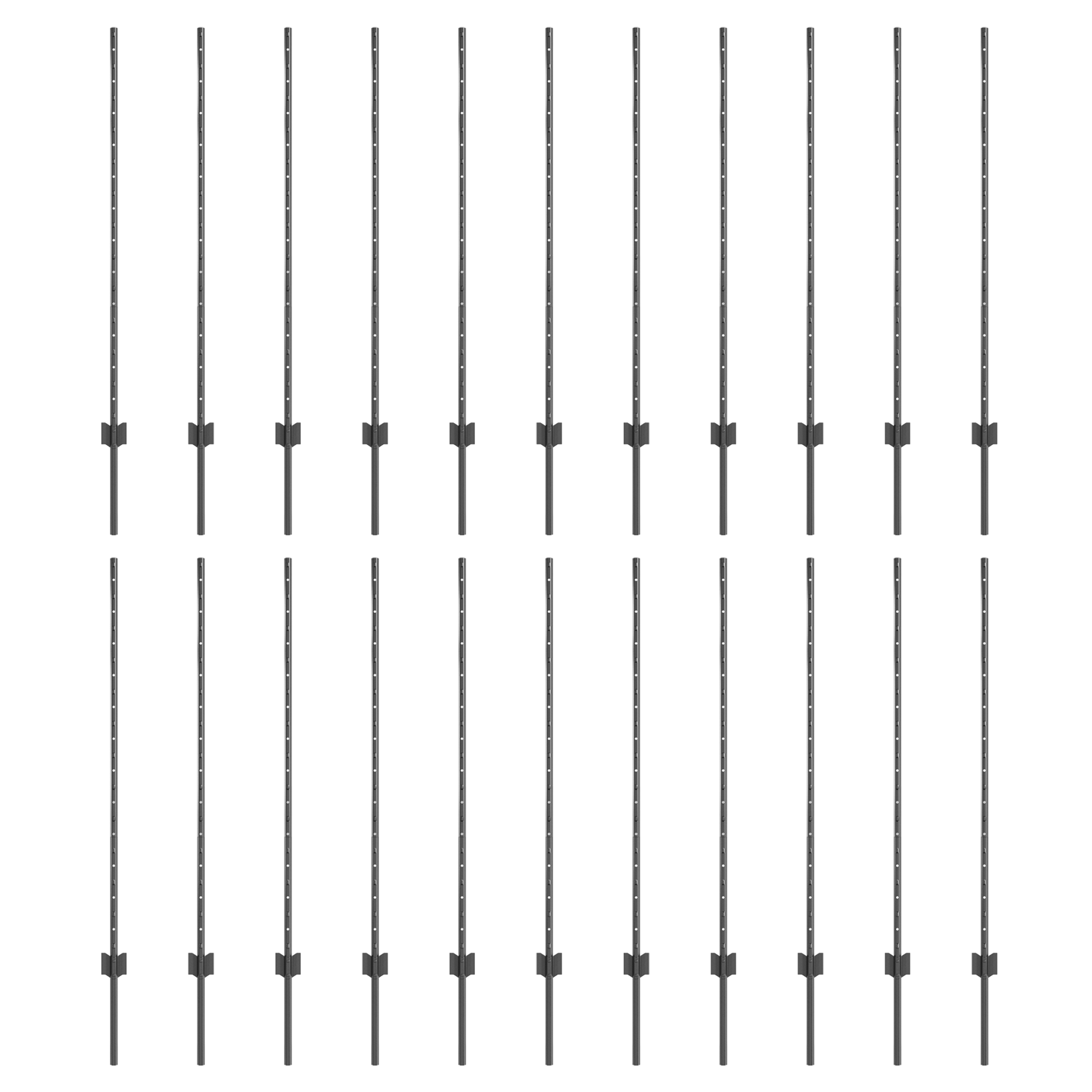Pali per Recinzione 44 pcs U-Channel Grigio 160 cm Acciaio