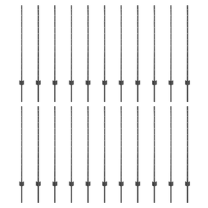 Pali per Recinzione 44 pcs U-Channel Grigio 160 cm Acciaio