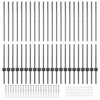 Pali per Recinzione 44 pcs U-Channel Grigio 160 cm Acciaio