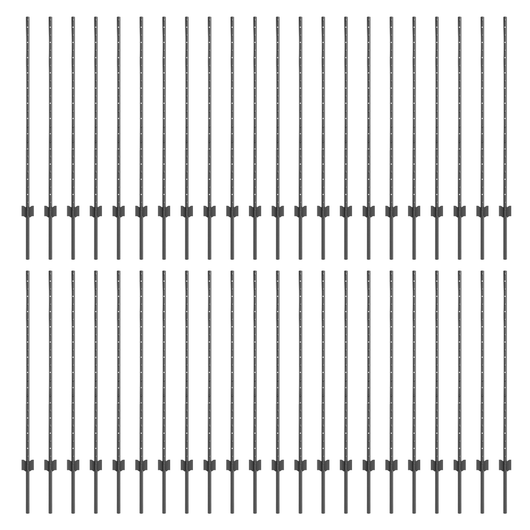 Pali per recinti 88 pcs U-Channel Grigio 160 cm Acciaio