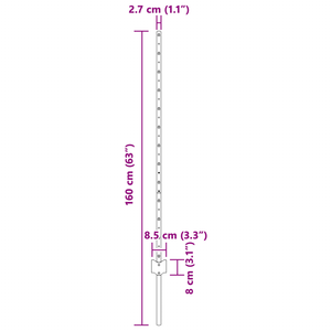 Pali per recinti 88 pcs U-Channel Grigio 160 cm Acciaio