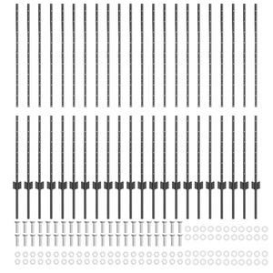 Pali per recinzione 44 pcs U-Channel Grigio 180 cm Acciaio