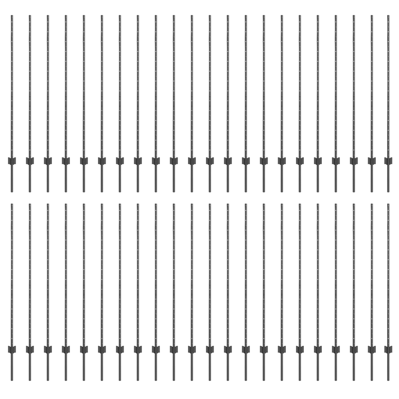 Pali di Recinzione 88 pcs U-Channel Grigio 180 cm Acciaio