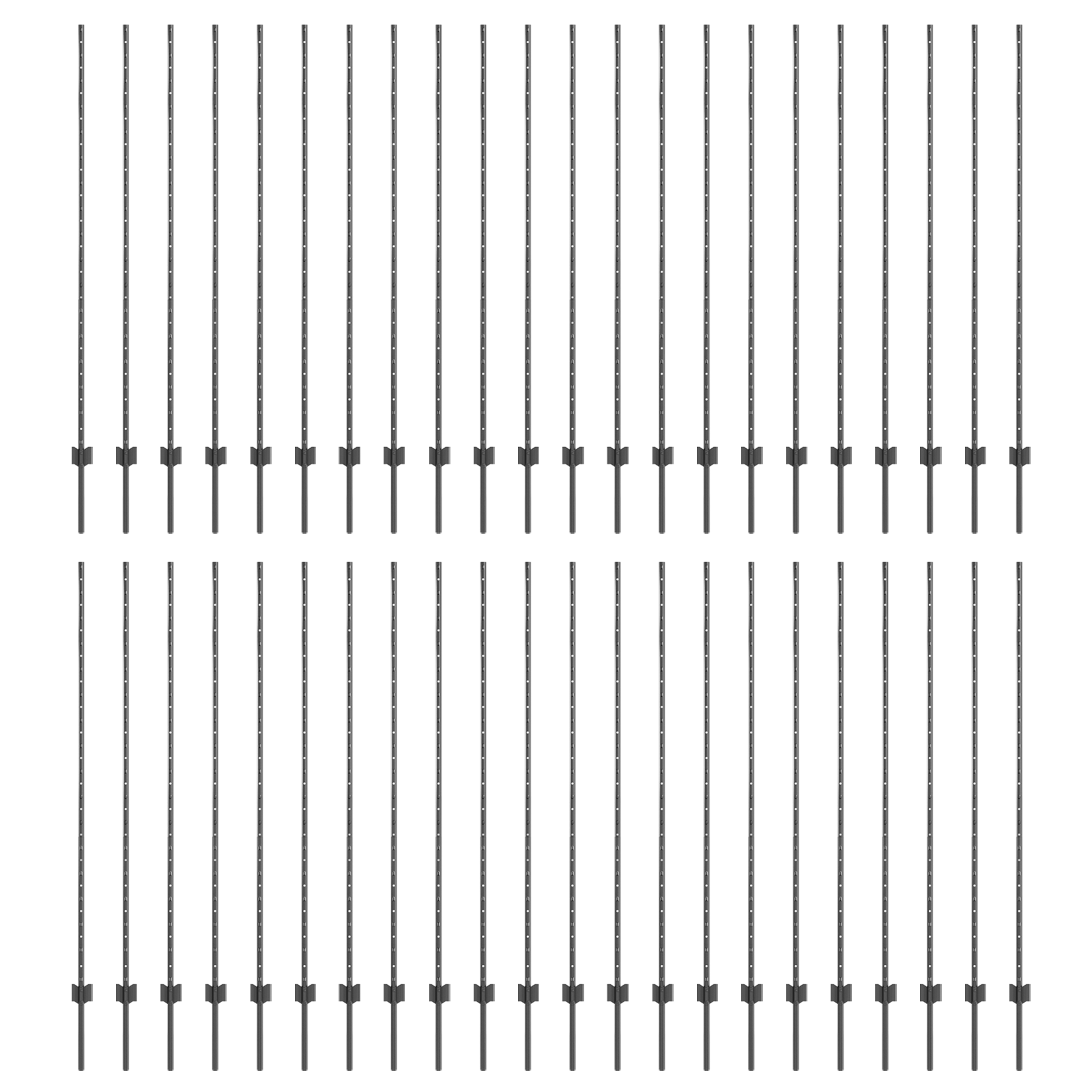 Pali per recinzione 88 pcs U-Channel Grigio 200 cm Acciaio