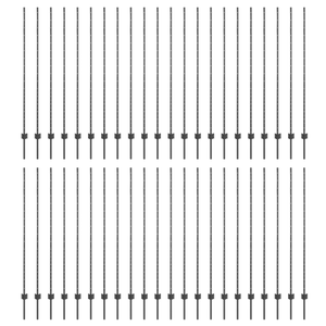 Pali per recinzione 88 pcs U-Channel grigio 200 cm in acciaio