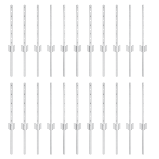 Pali per recinzione 22 pcs U-Channel Argento 80 cm Acciaio