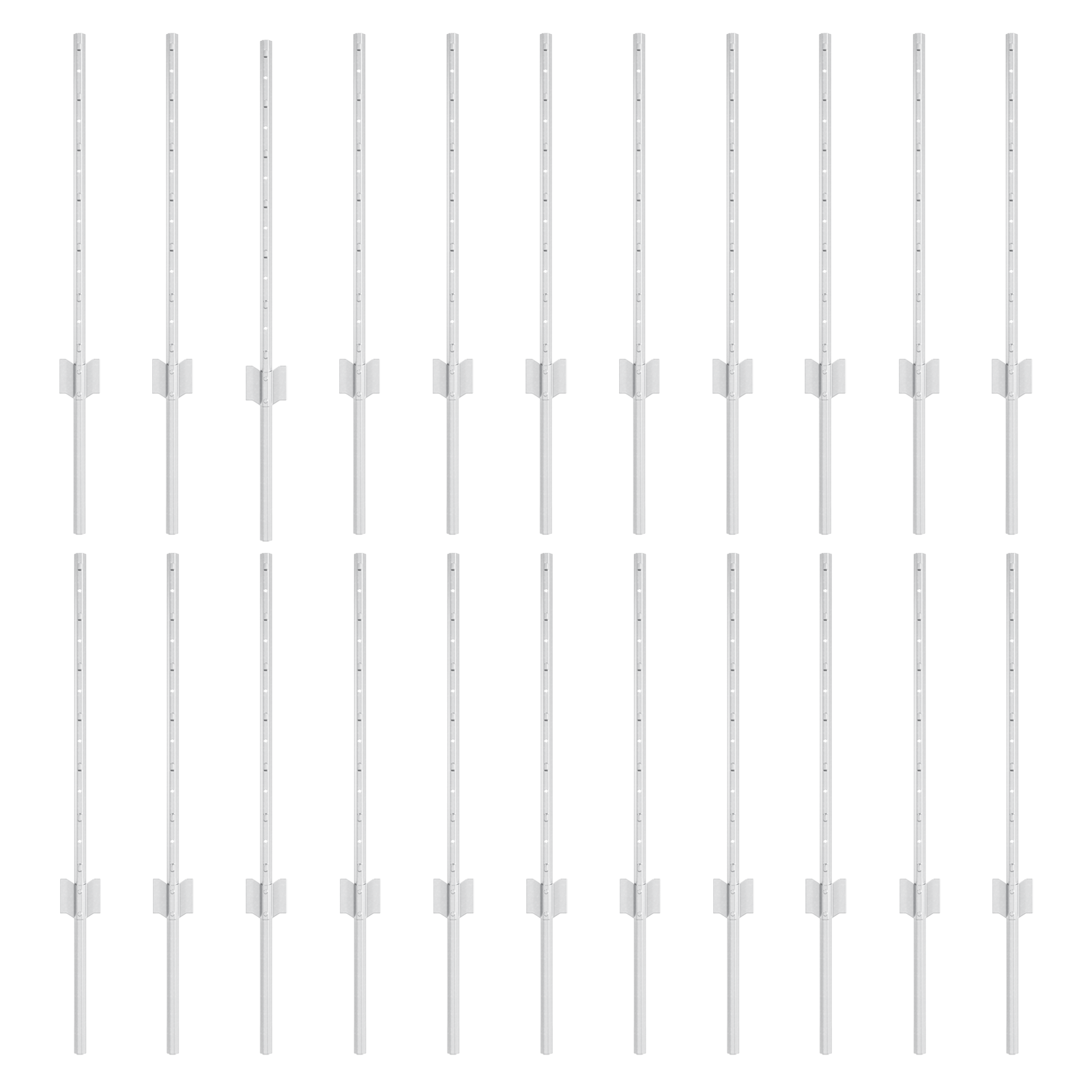 Pali per Recinzione 22 pcs U-Channel Argento 100 cm Acciaio