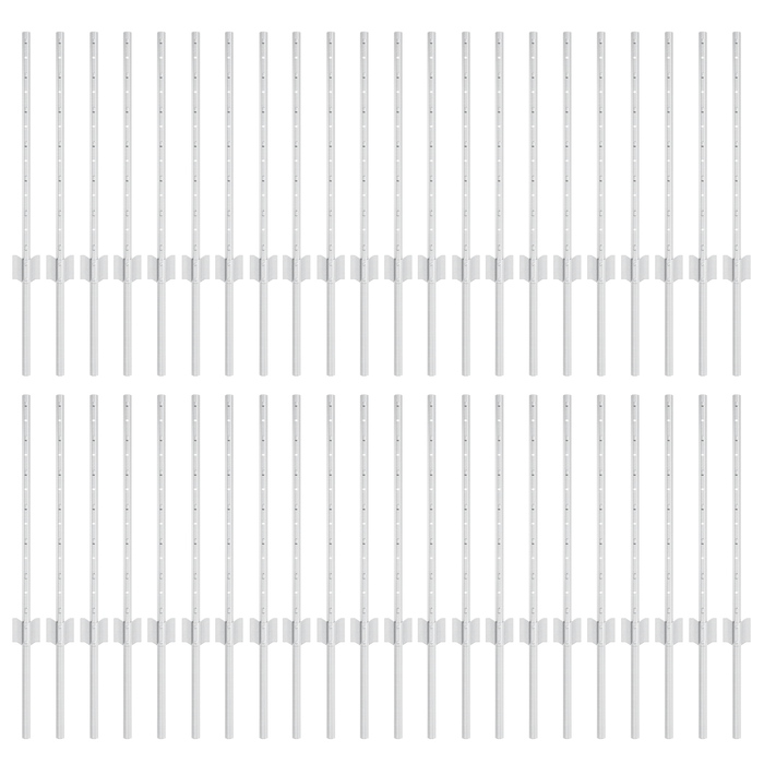 Pali per Recinzione 44 pcs U-Channel Argento 100 cm Acciaio