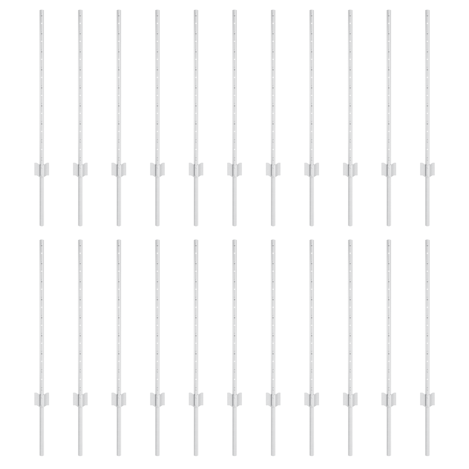 Pali per Recinzione 22 pezzi U-Channel Argento 120 cm Acciaio