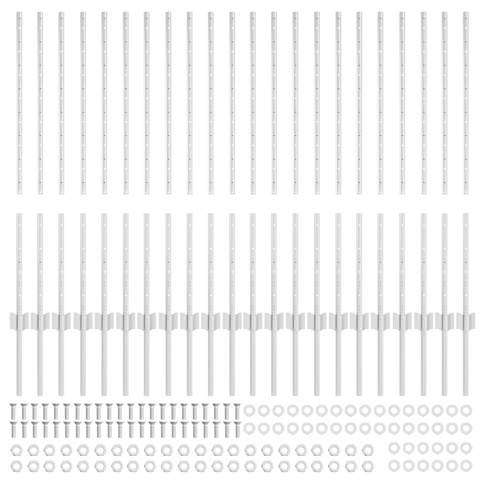 Pali di Recinzione 44 pcs U-Channel Argento 140 cm Acciaio