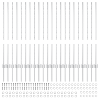 Pali di Recinzione 44 pcs U-Channel Argento 140 cm Acciaio