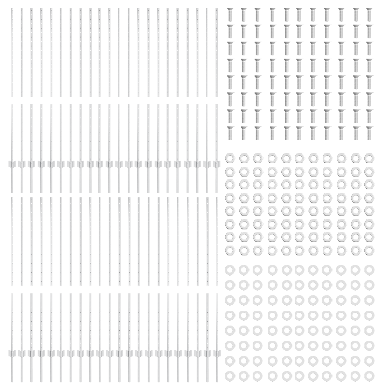 88 pcs Pali di Acciaio Argento U-Channel 180 cm