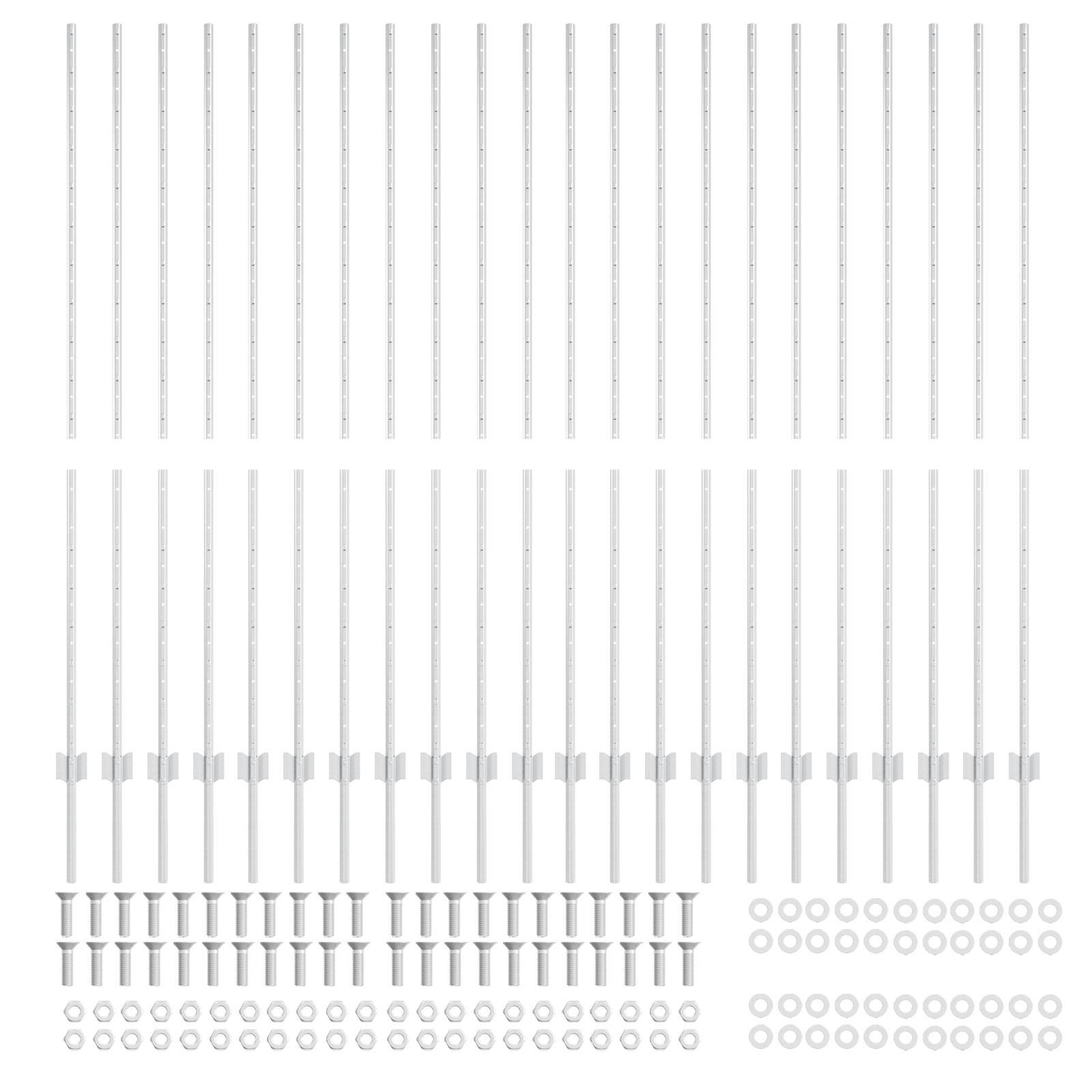 Pali di Recinzione 44 pcs U-Channel Argento 200 cm Acciaio