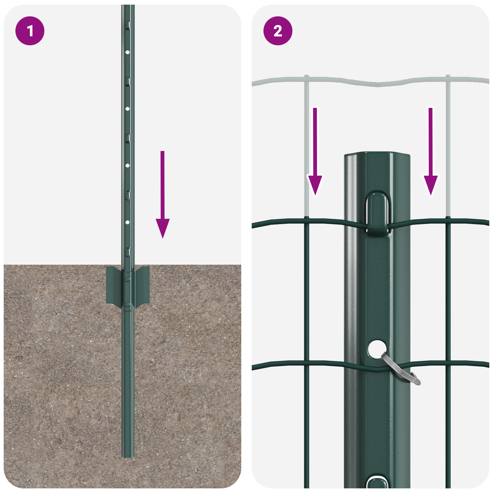 Recinzione Euro con 5 U Posts Verde 0.6x10 m Acciaio