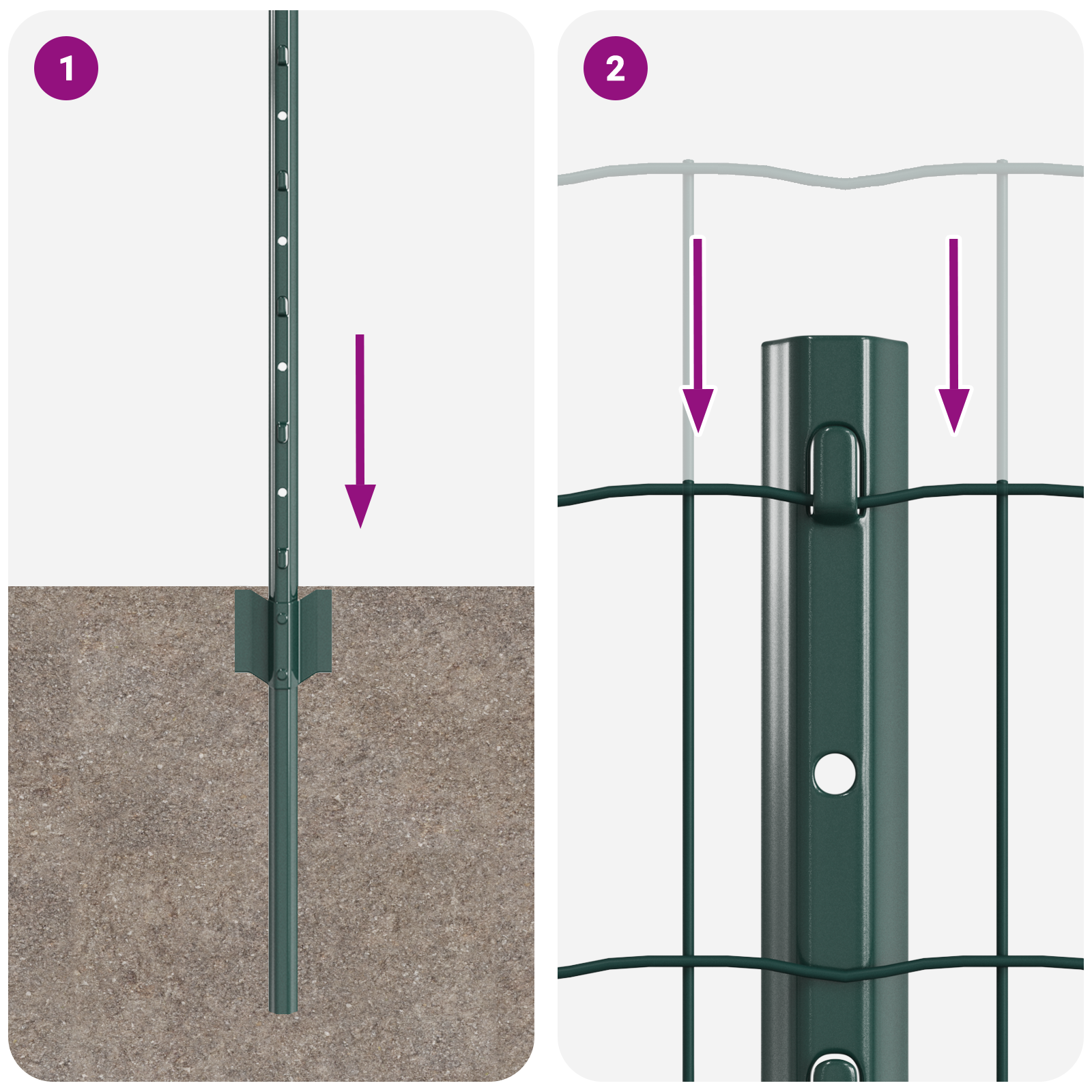 Recinzione Euro con 5 Post U Verde 0.8x10 m Acciaio