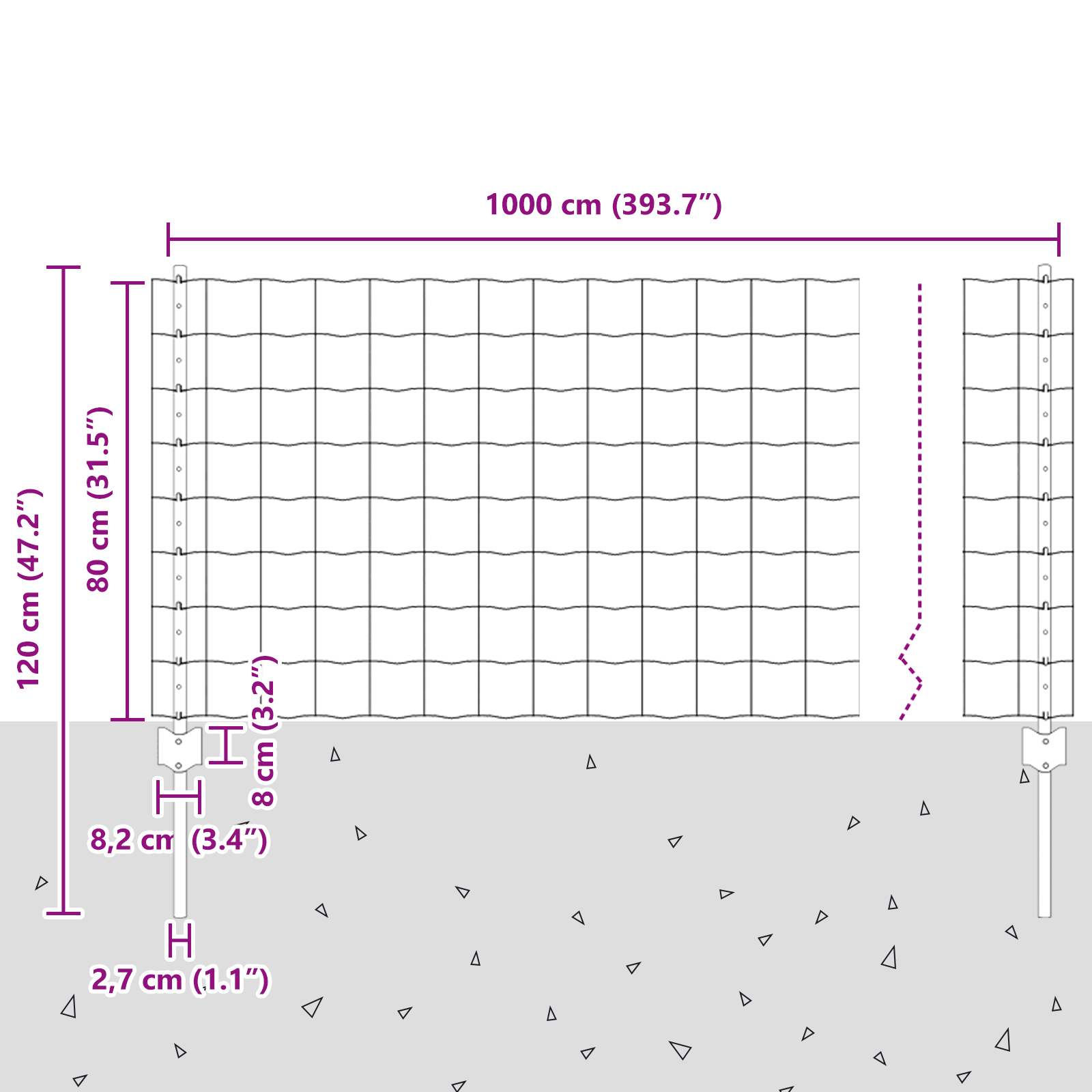 Set di Recinzione da Giardino Set di 2 Verde Acciaio 10 x 0.8 m