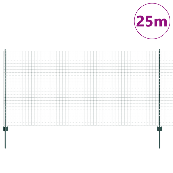 Euro Fence con 11 Posti U Verde 1,2x25 m Acciaio