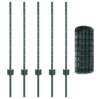 Set di Recinti Rustici da Giardino Set di 2 Verde Acciaio