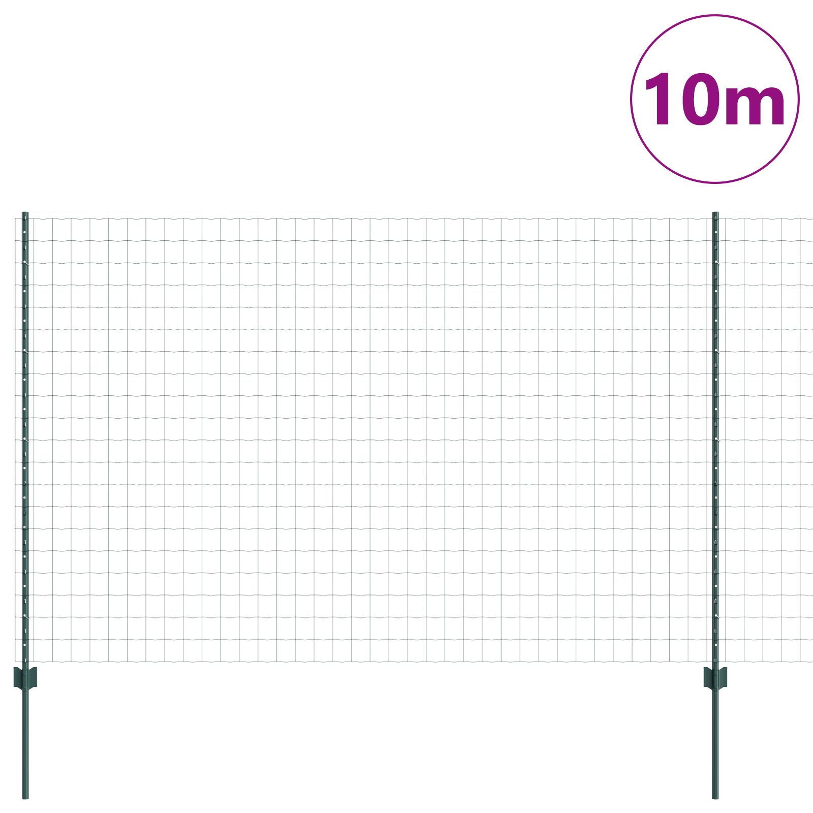 Set di Recinzioni da Giardino Set di 2 Verde Metallo 10 x 1,5 m