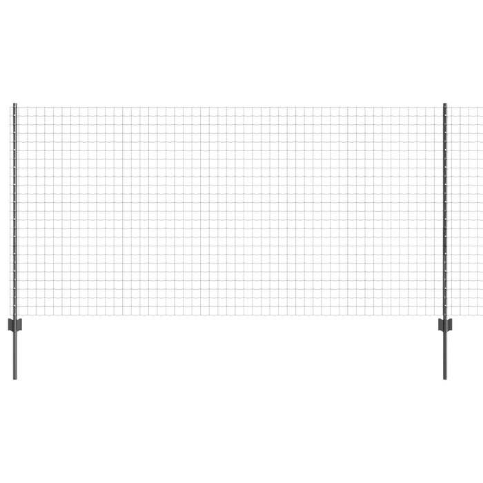 Recinzione Euro con 10 Post Grey 1,2x10 m Acciaio
