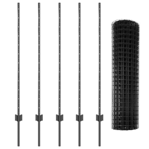 Recinzione Euro con 10 Post Grey 1,2x10 m Acciaio