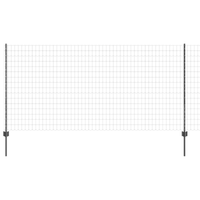 Recinzione Euro con 10 Pali Grigi 1,2x10 m in Acciaio