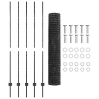 Recinzione Euro con 10 pali grigi 1.5x10 m in acciaio