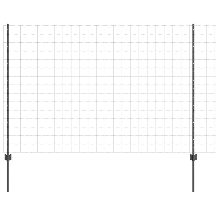 Recinzione Euro con 10 pali a U Grigia 1.6x10 m Acciaio