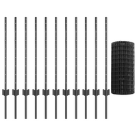 Recinzione euro con 11 pali U grigia 0,8x25 m in acciaio