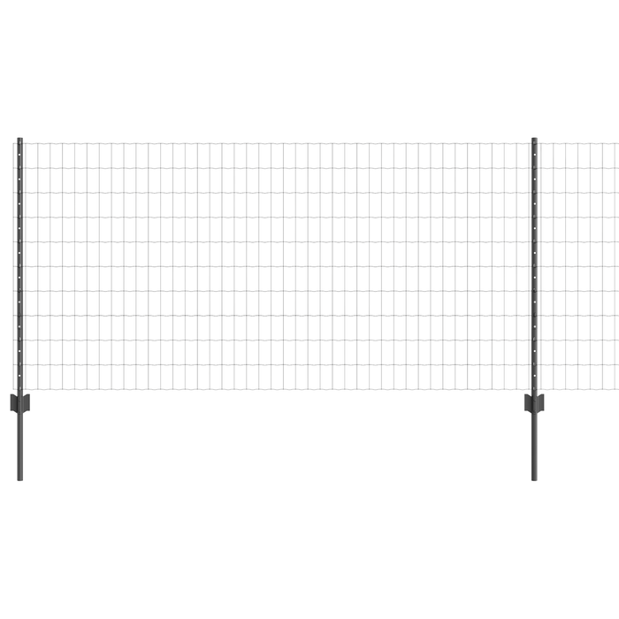 Recinzione Euro con 22 Pali Grigi 1x25 m Acciaio