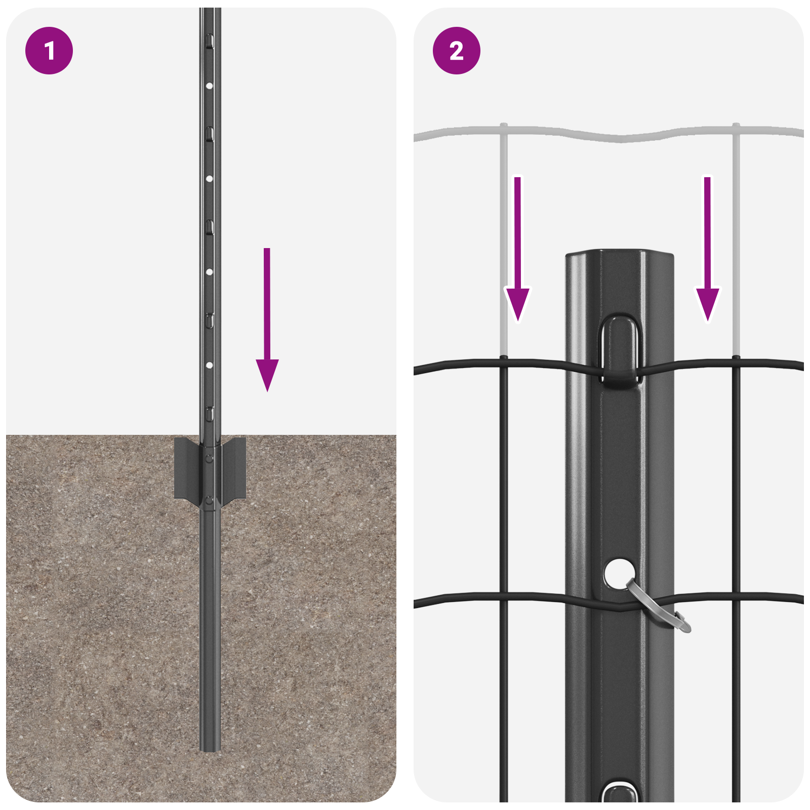 Recinzione Euro con 11 Post U Grigio 0,6x25 m Acciaio