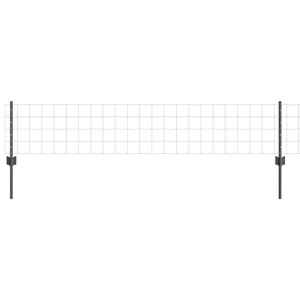 Recinzione Euro con 22 Post in Grigio 0,4x50 m Acciaio