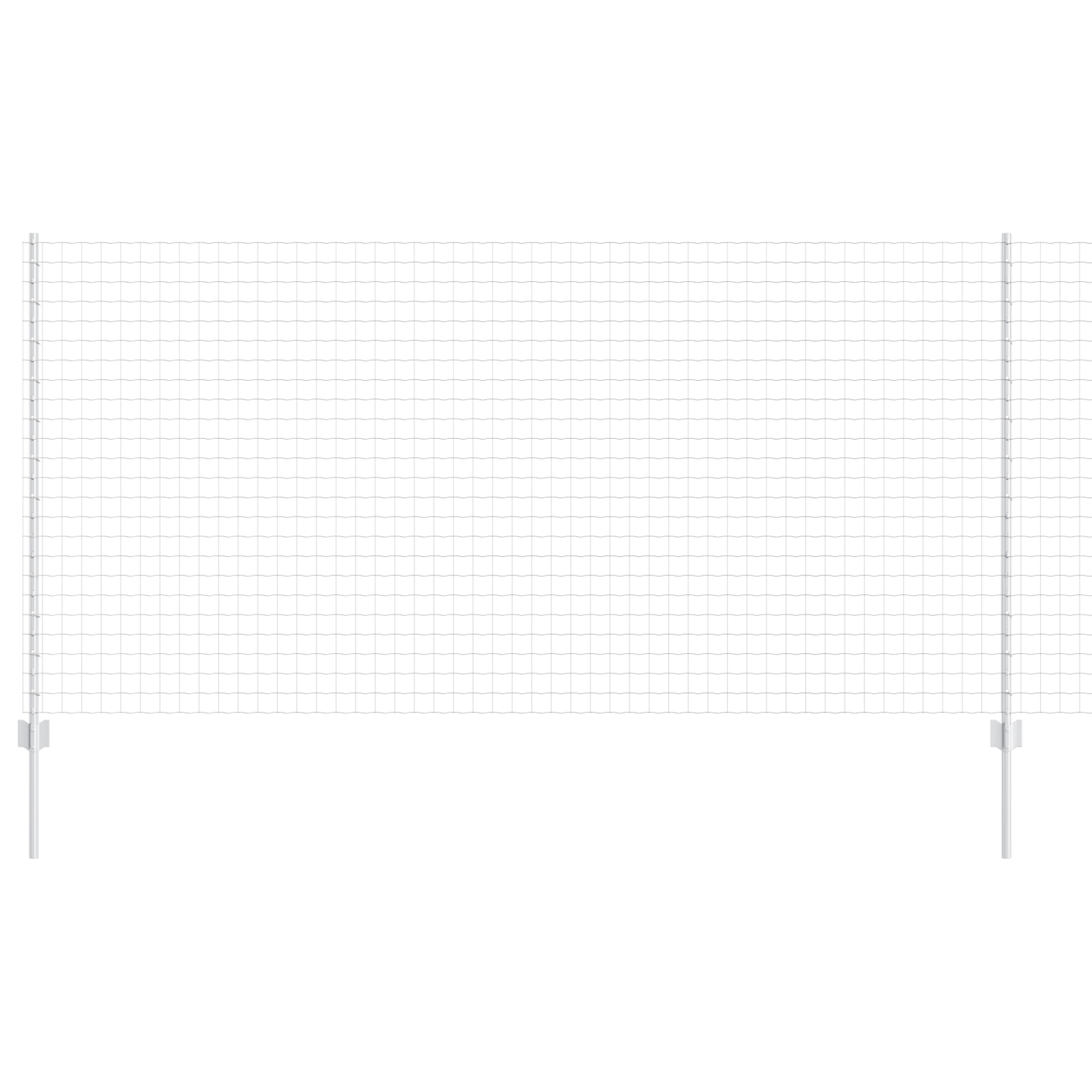 Recinzione Euro con 10 Pali Argento 1,2x10 m Acciaio