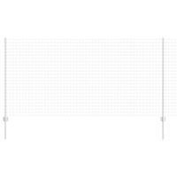 Recinzione Euro con 10 Pali Argento 1,2x10 m Acciaio