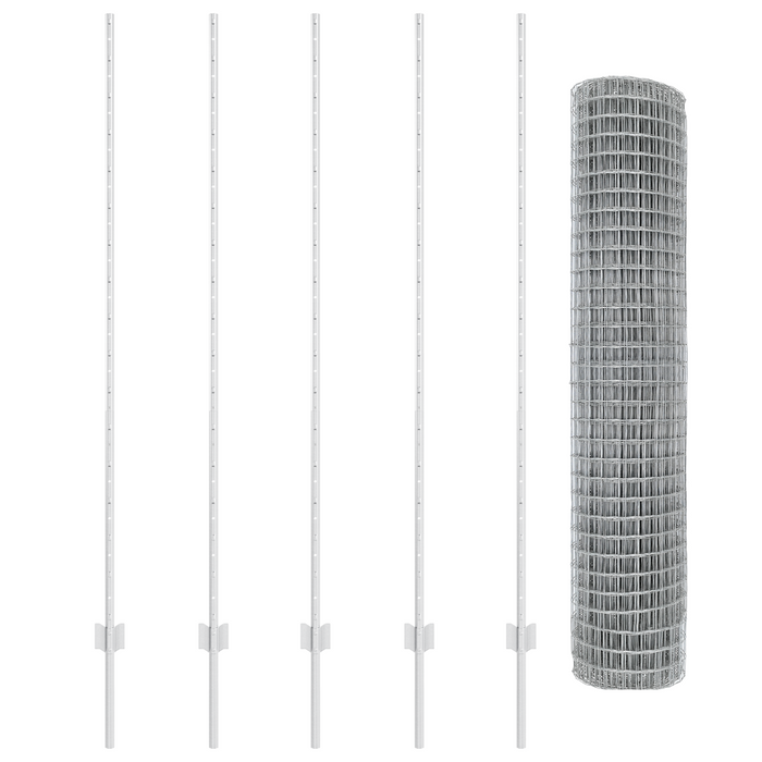 Recinzione Euro con 10 Post in Alluminio Argento 1,5x10 m Acciaio