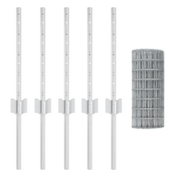 Recinzione Euro con 5 Pali Argento 0,4x10 m Acciaio