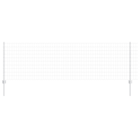 Recinzione Euro con 5 pali U Argento 0,8x10 m Acciaio
