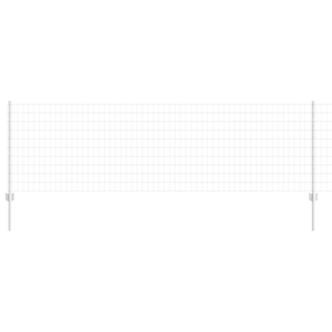 Recinzione Euro con 5 pali U Argento 0,8x10 m Acciaio