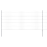 Recinzione Euro con 10 Post in Alluminio Argento 1x10 m Acciaio