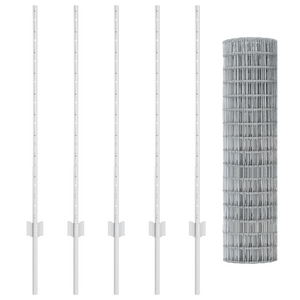 Recinzione Euro con 10 Post in Alluminio Argento 1x10 m Acciaio