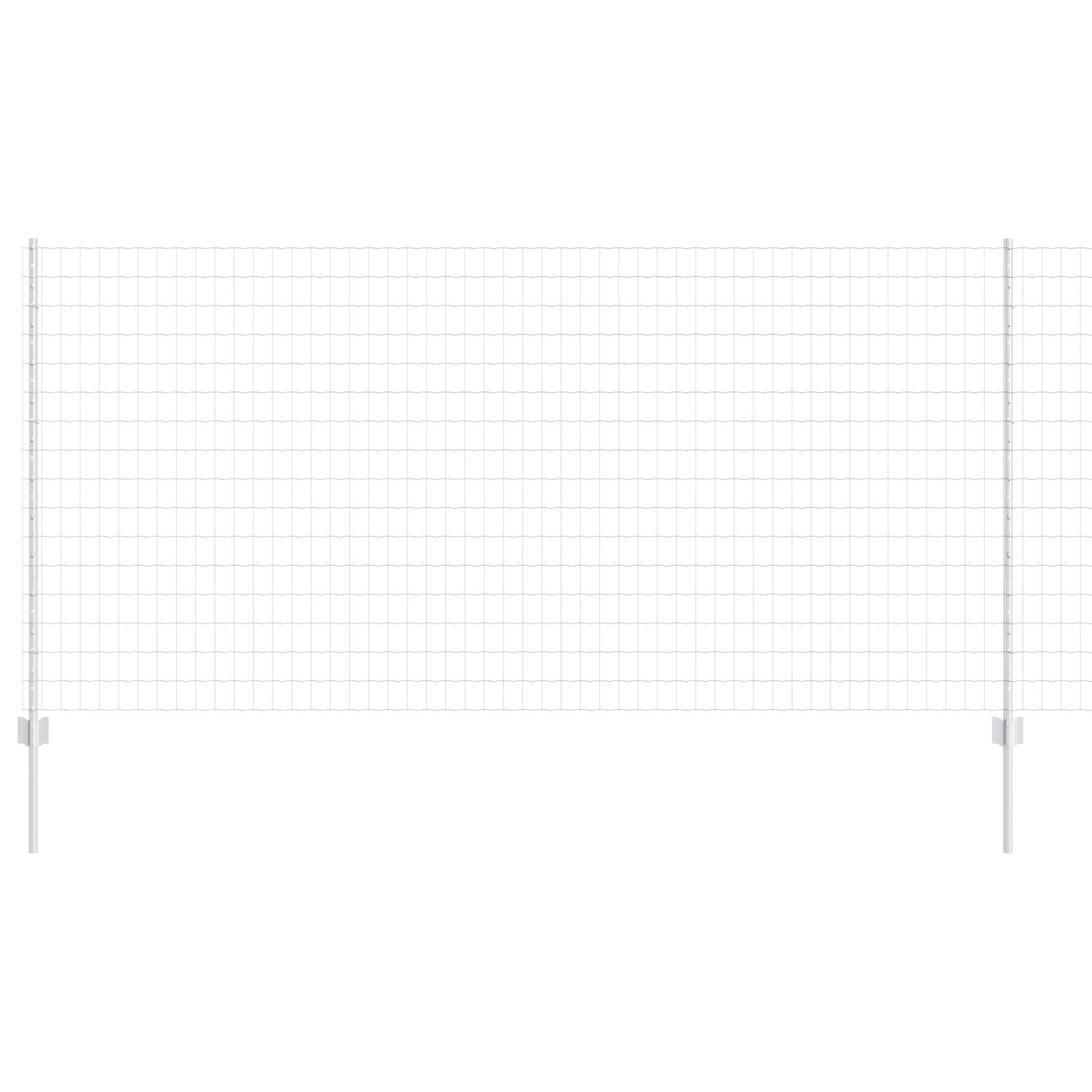 Recinzione Euro con 10 Post in Acciaio Argento 1,2x10 m