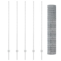 Recinzione Euro con 10 Pali Argento 1,5x10 m Acciaio