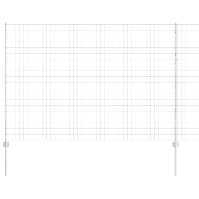 Recinzione Euro con 10 Pali Argento 1,6x10 m Acciaio