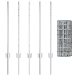 Recinzione Euro con 5 Postazioni in Acciaio 0,8x10 m