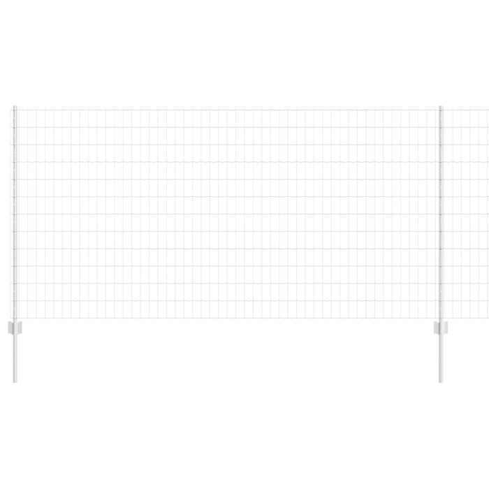 Cancello Euro con 10 pali U Argento 1,2x10 m Acciaio