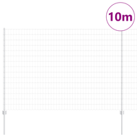 Recinzione Euro con 10 Poste Argento 1,5x10 m Acciaio