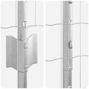 Recinzione Euro con 10 post di supporto Argento 1,6x10 m Acciaio