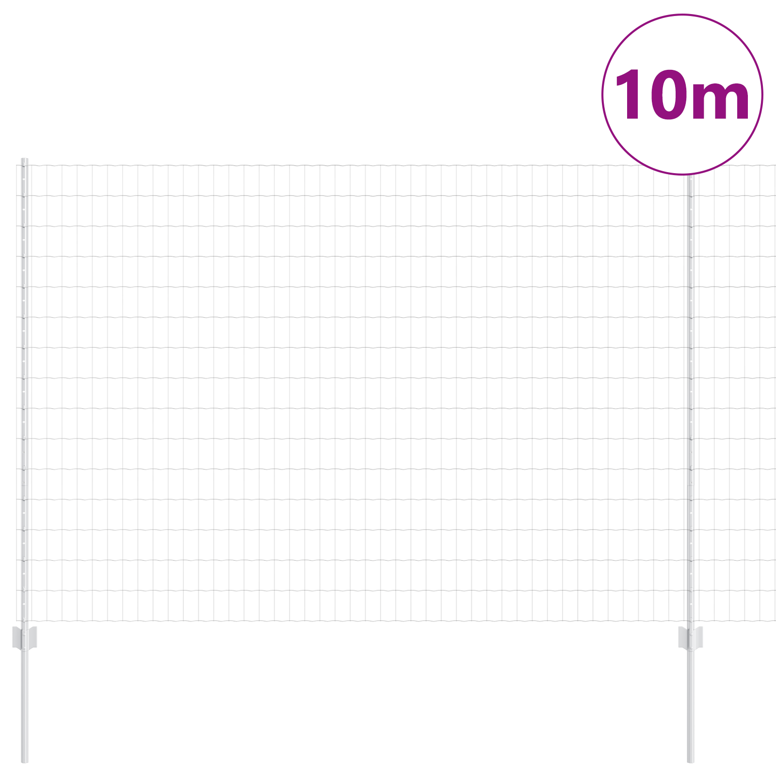 Recinzione Euro con 10 post di supporto Argento 1,6x10 m Acciaio