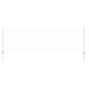 Recinzione Euro con 5 Pali U Argento 0,8x10 m Acciaio