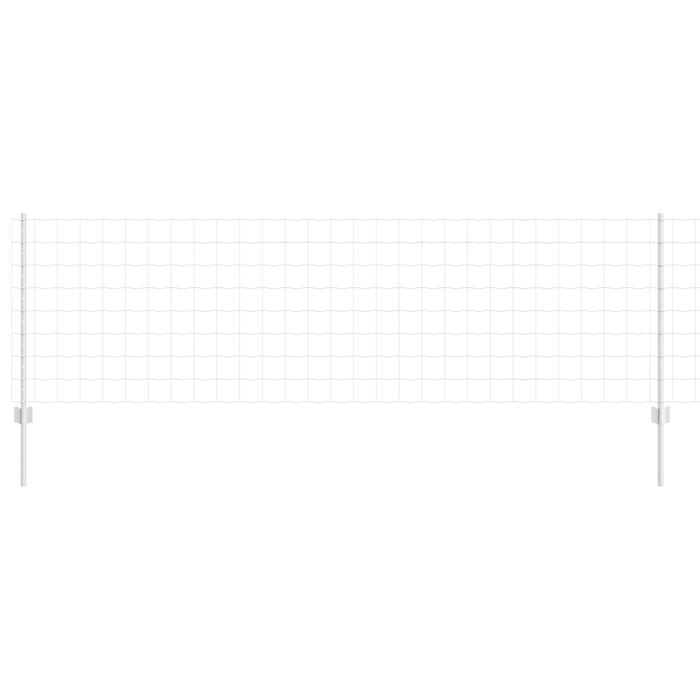 Recinzione Euro con 5 Pali U Argento 0,8x10 m Acciaio